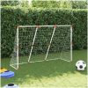 Barnfotbollsmål med bollar 2-i-1 vit 184x64x124 cm vidaXL – miniatyr 3