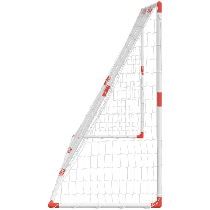 Barnfotbollsmål med bollar 2-i-1 vit 184x64x124 cm vidaXL – bild 6