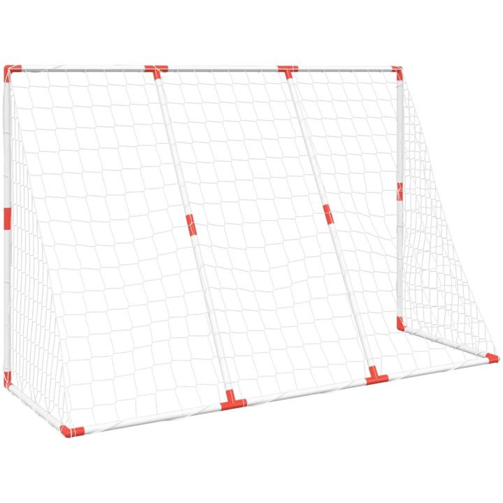 Barnfotbollsmål med bollar 2-i-1 vit 184x64x124 cm vidaXL – bild 7
