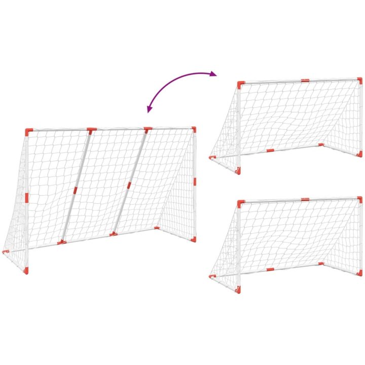 Barnfotbollsmål med bollar 2-i-1 vit 184x64x124 cm vidaXL – bild 8