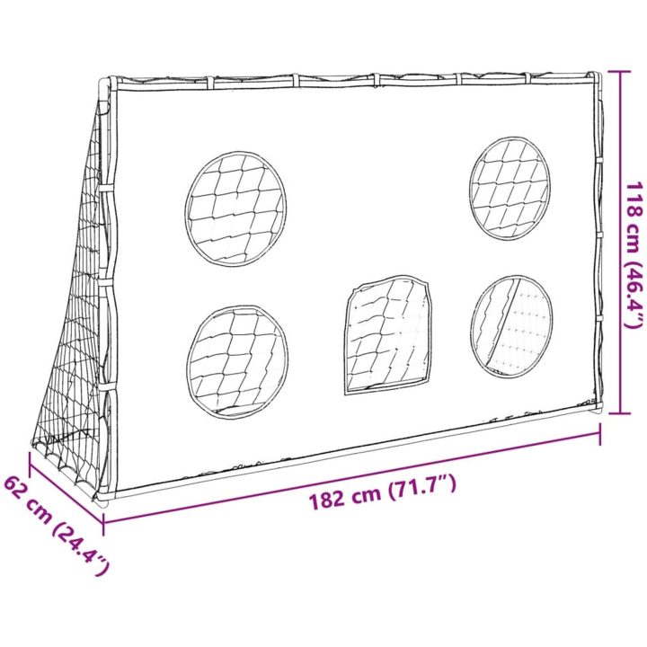 Barnfotbollsmål med målduk och boll 182x62x118 cm vidaXL – bild 11