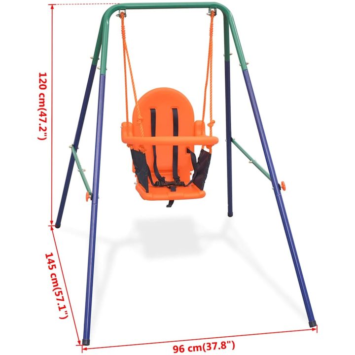 Barngunga set med säkerhetsbälte orange vidaXL – bild 7