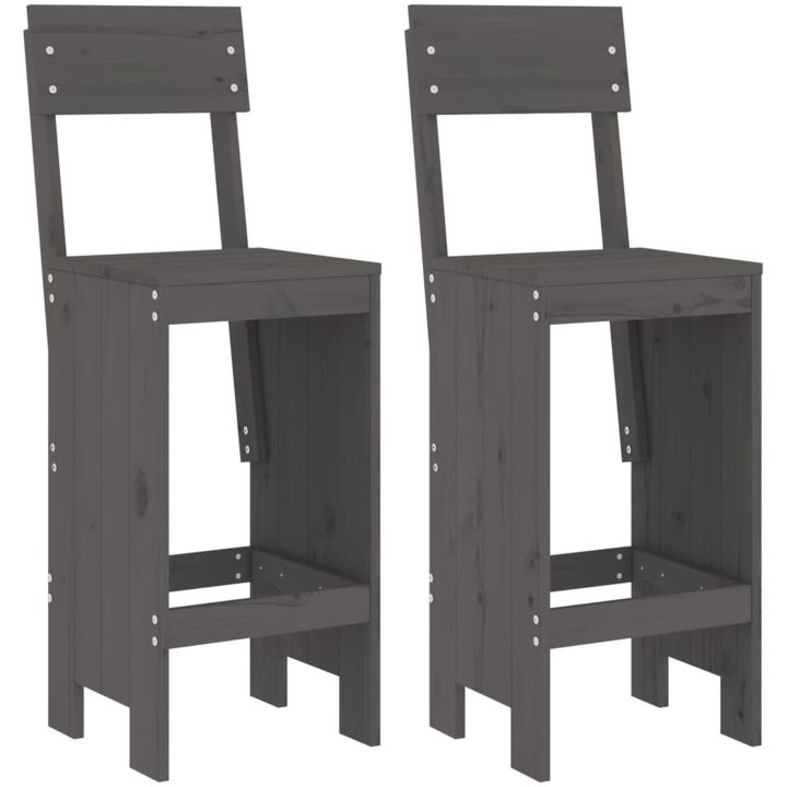 Barpallar 2 st grå massiv furu vidaXL 40 x 48.5 x 115.5 cm – bild 2