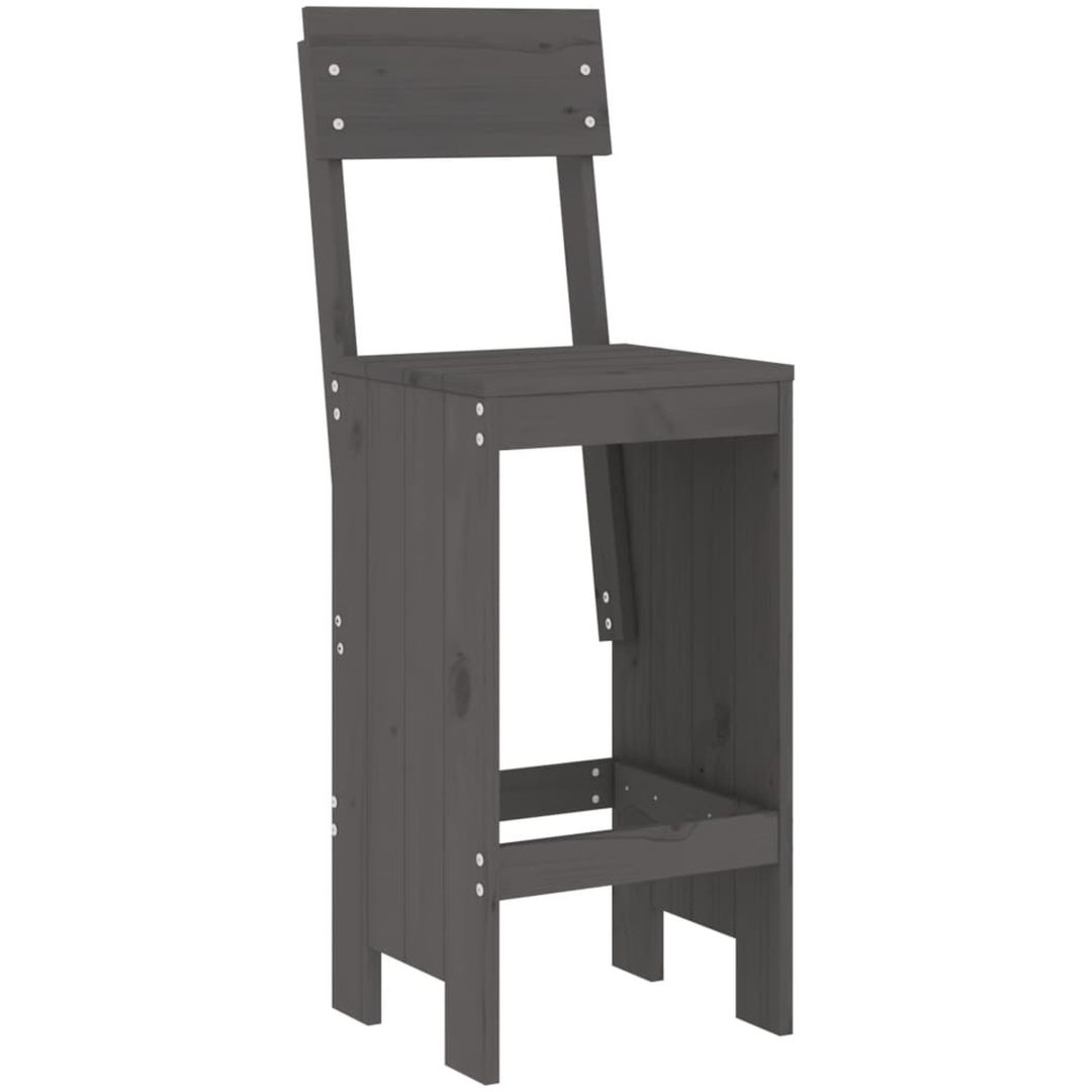 Barpallar 2 st grå massiv furu vidaXL 40 x 48.5 x 115.5 cm – bild 3