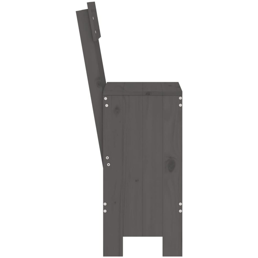 Barpallar 2 st grå massiv furu vidaXL 40 x 48.5 x 115.5 cm – bild 5