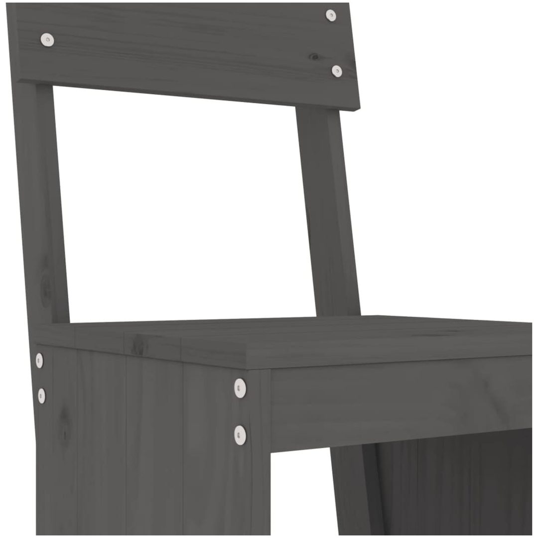 Barpallar 2 st grå massiv furu vidaXL 40 x 48.5 x 115.5 cm – bild 7