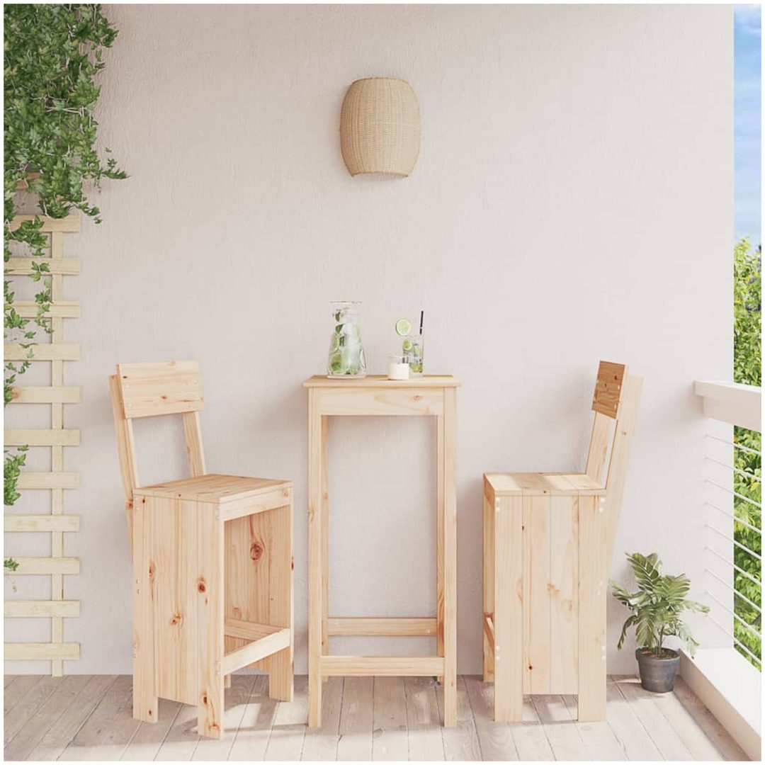 Barpallar 2 st massiv furu vidaXL 40 x 48.5 x 115.5 cm