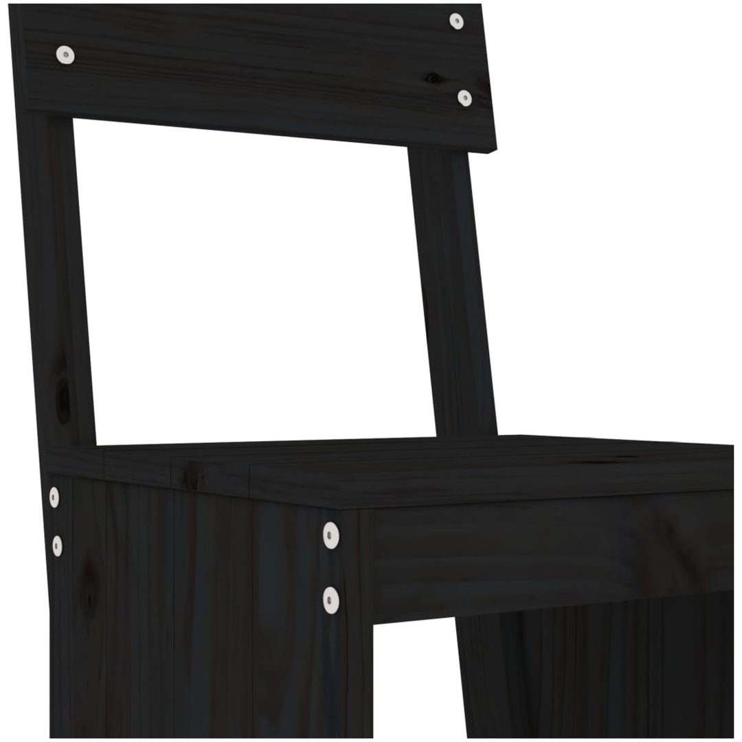 Barpallar 2 st svart massiv furu vidaXL 40 x 48.5 x 115.5 cm – bild 7