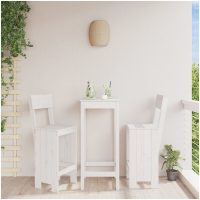 Barpallar 2 st vit massiv furu vidaXL
