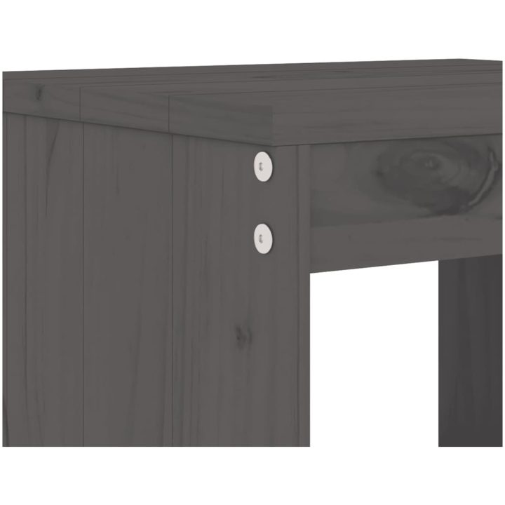 Barstolar 2 st grå massiv furu vidaXL 40 x 36 x 75 cm – bild 7