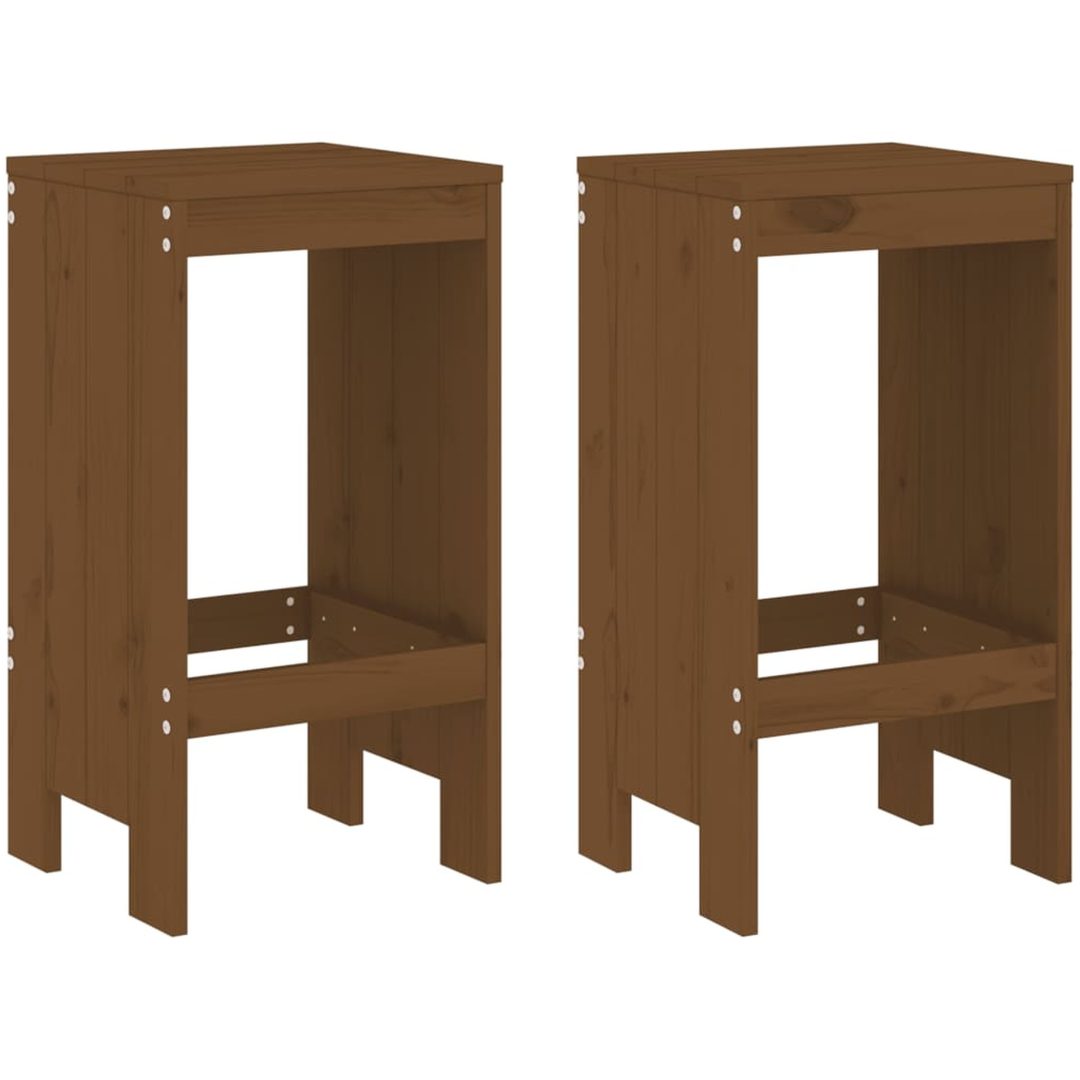 Barstolar 2 st honungsbrun massiv furu vidaXL 40 x 36 x 75 cm – bild 2