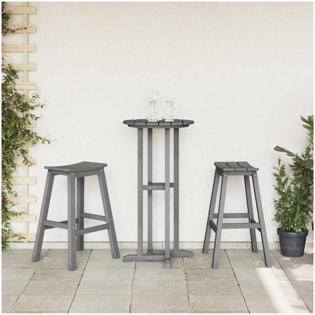 barstolar 2 st Ljusgrå HDPE vidaXL 52 x 43 x 73.5 cm – bild 3