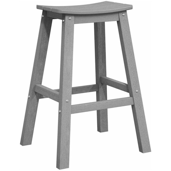 barstolar 2 st Ljusgrå HDPE vidaXL 52 x 43 x 73.5 cm – bild 4