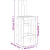 Barstolar 2 st massiv furu vidaXL 40 x 42 x 120 cm – miniatyr 9