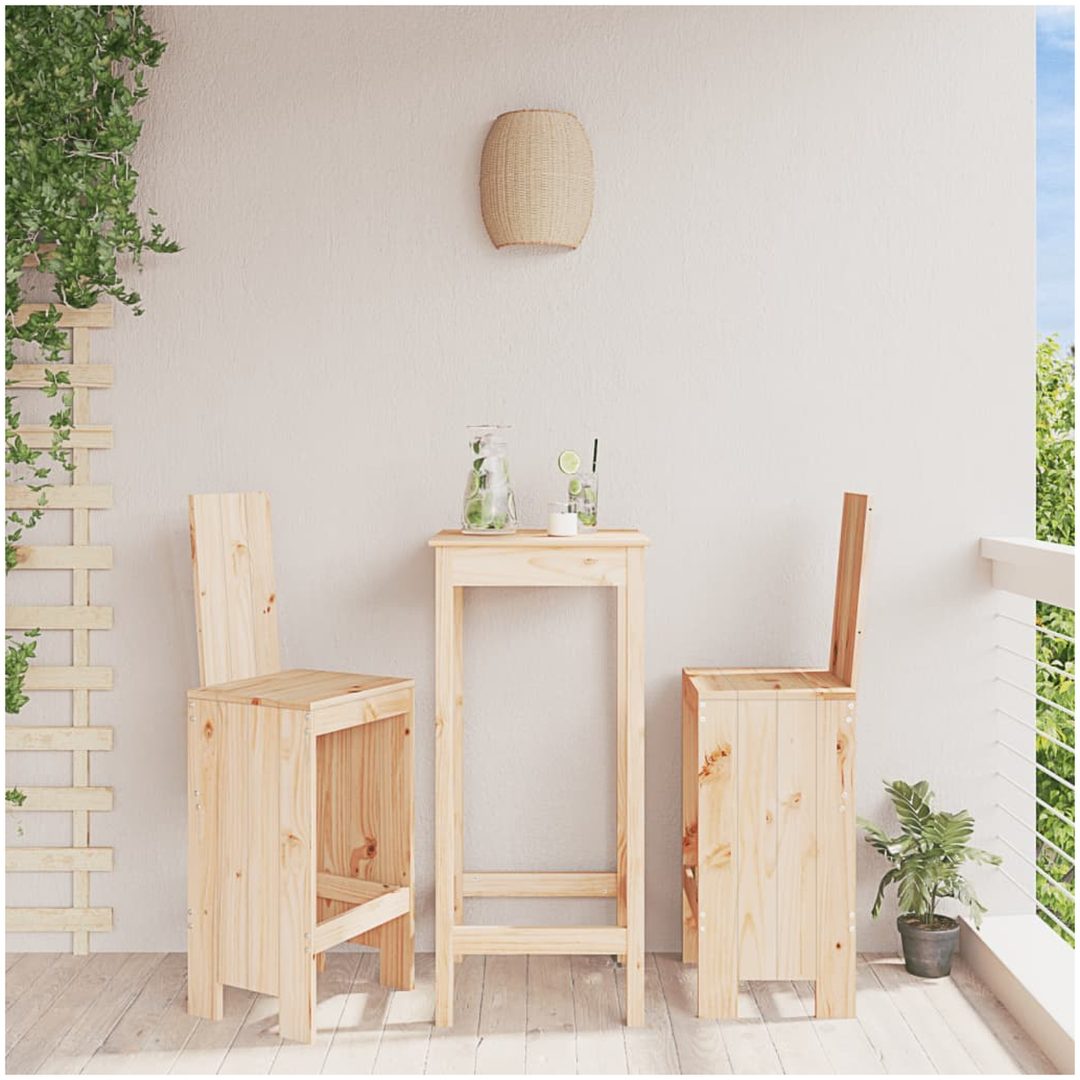 Barstolar 2 st massiv furu vidaXL 40 x 42 x 120 cm