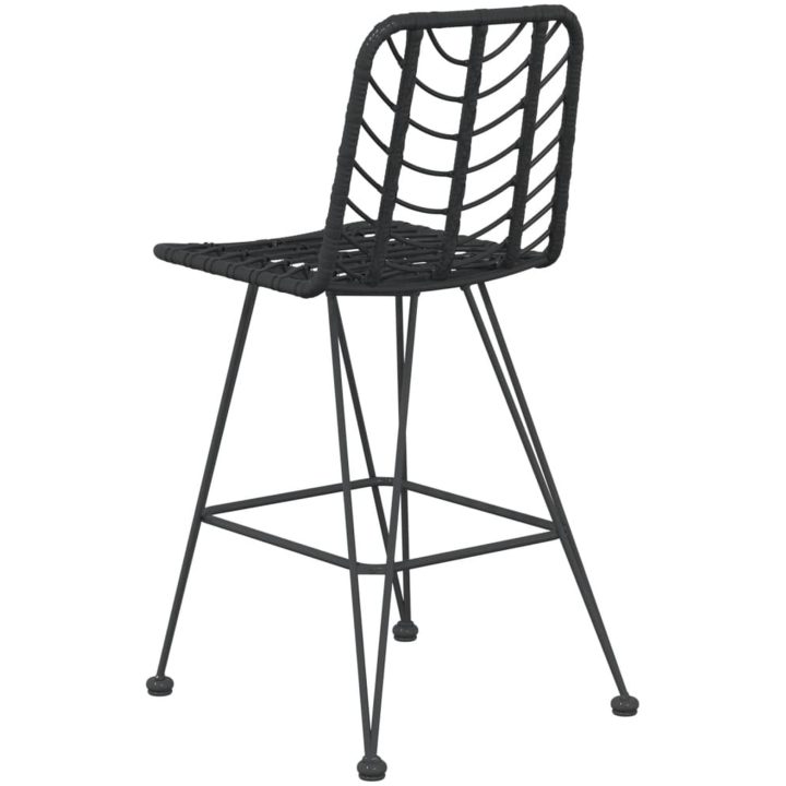 Barstolar 2 st svart 45x56x103,5 cm PE-rotting och stål vidaXL – bild 5