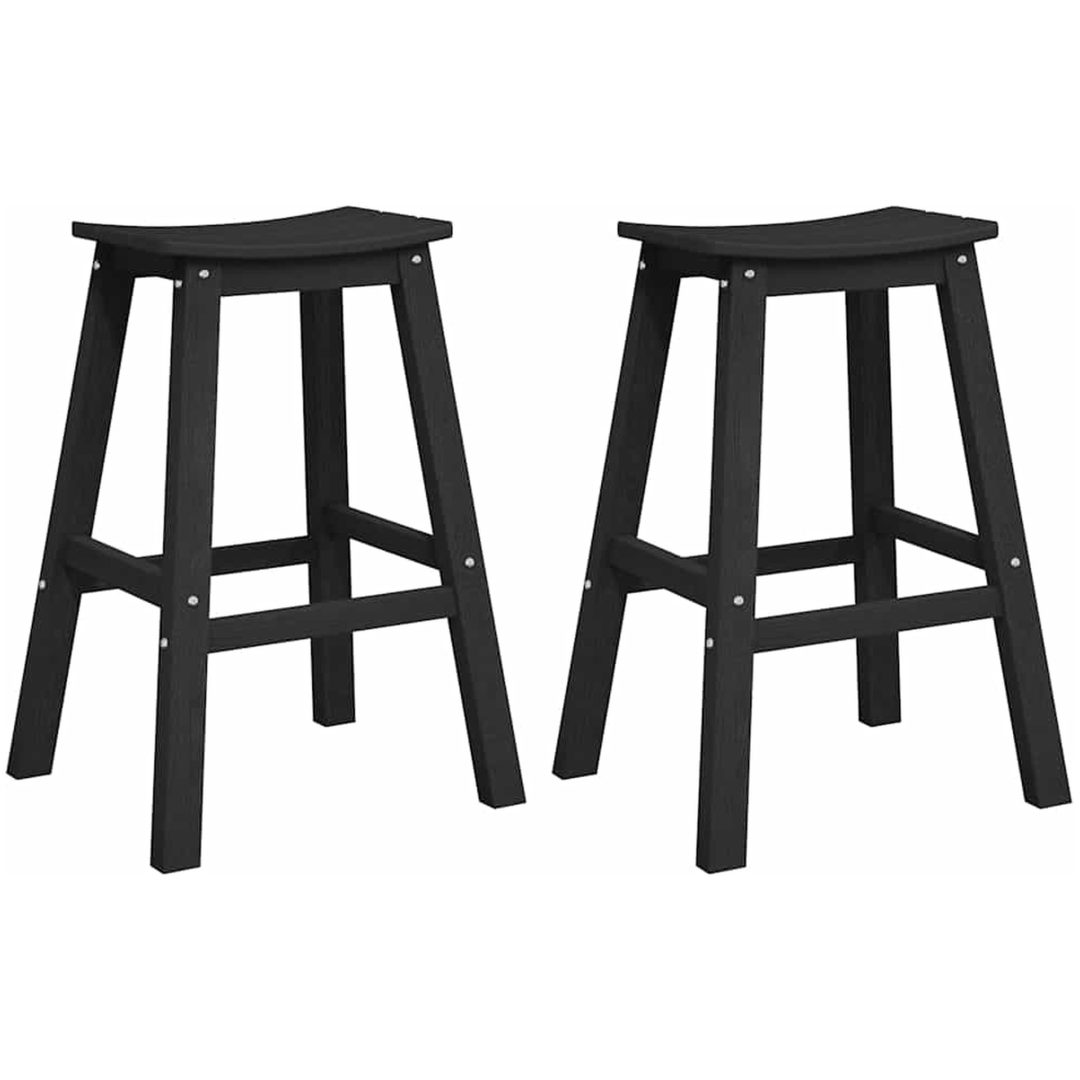 Barstolar 2 st Svart HDPE vidaXL 52 x 43 x 73.5 cm – bild 2