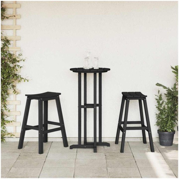 Barstolar 2 st Svart HDPE vidaXL 52 x 43 x 73.5 cm – bild 3