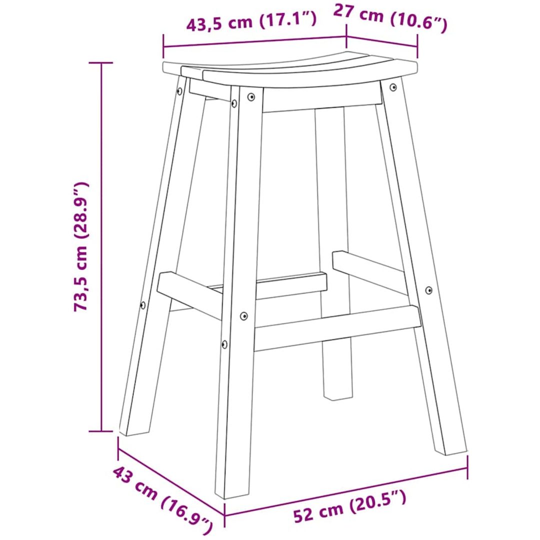 Barstolar 2 st Svart HDPE vidaXL 52 x 43 x 73.5 cm – bild 10