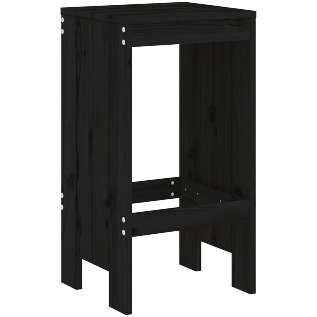 Barstolar 2 st svart massiv furu vidaXL 40 x 36 x 75 cm – bild 3