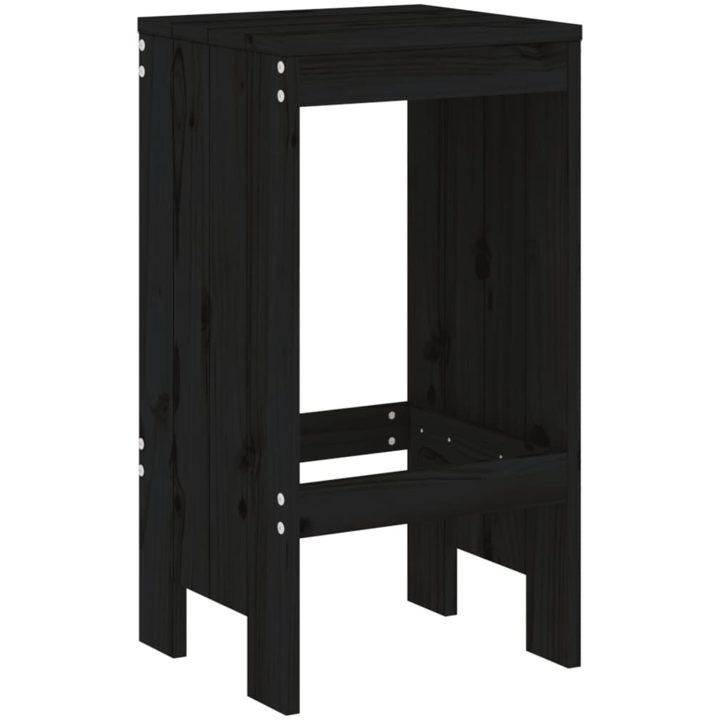 Barstolar 2 st svart massiv furu vidaXL 40 x 36 x 75 cm – bild 3