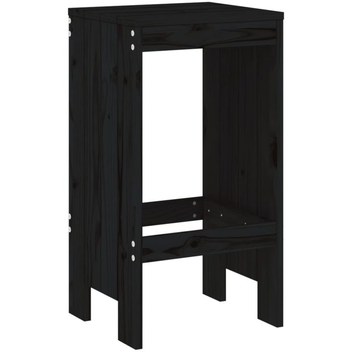 Barstolar 2 st svart massiv furu vidaXL 40 x 36 x 75 cm – bild 6