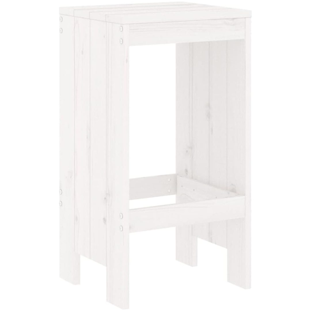 Barstolar 2 st vit massiv furu vidaXL 40 x 36 x 75 cm – bild 3