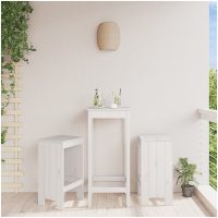 Barstolar 2 st vit massiv furu vidaXL