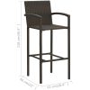 Barstolar 4 st brun konstrotting vidaXL – miniatyr 8