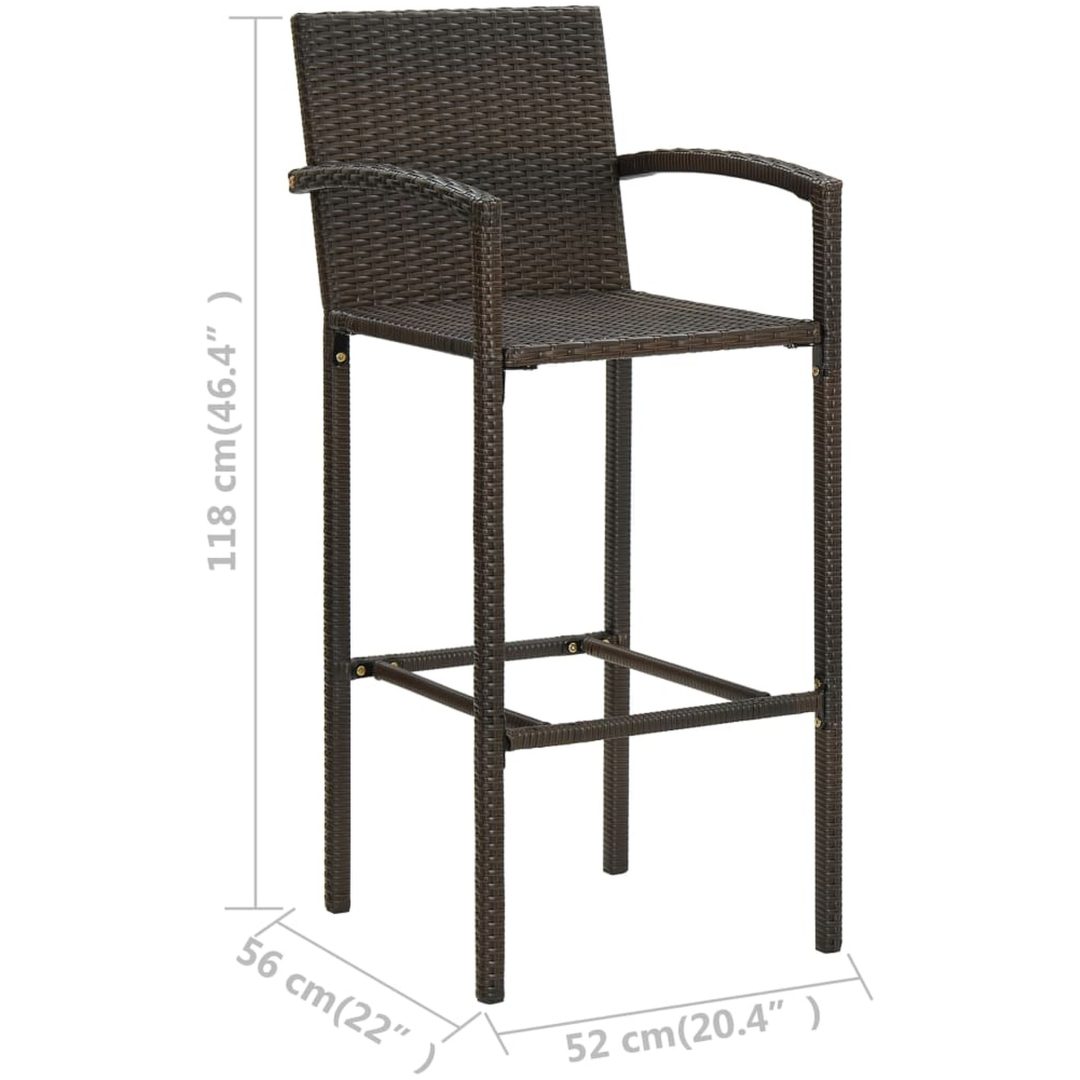 Barstolar 4 st brun konstrotting vidaXL – bild 8