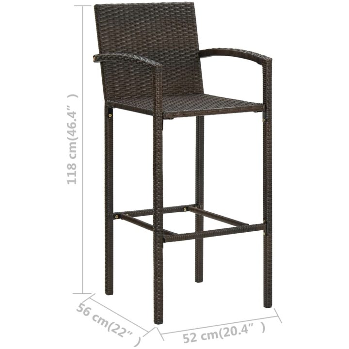 Barstolar 4 st brun konstrotting vidaXL – bild 8
