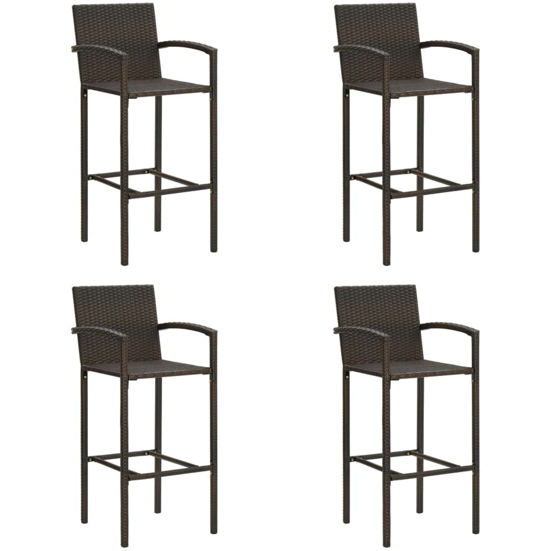 Barstolar 4 st brun konstrotting vidaXL