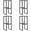 Barstolar 4 st svart 38x38x80 cm pulverlackerat stål vidaXL – miniatyr 2