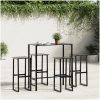 Barstolar 4 st svart 38x38x80 cm pulverlackerat stål vidaXL – miniatyr 3