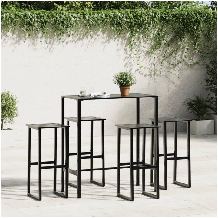 Barstolar 4 st svart 38x38x80 cm pulverlackerat stål vidaXL – bild 3