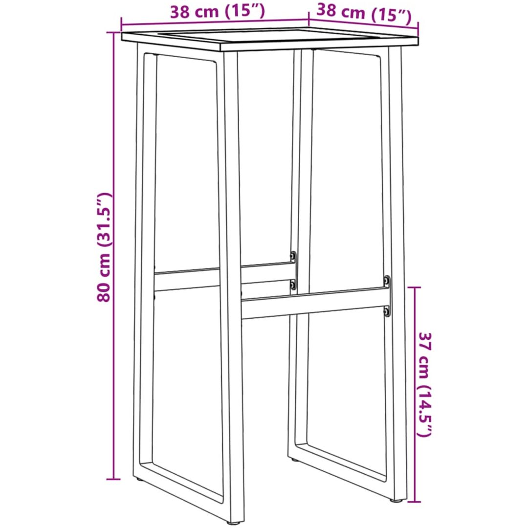 Barstolar 4 st svart 38x38x80 cm pulverlackerat stål vidaXL – bild 10