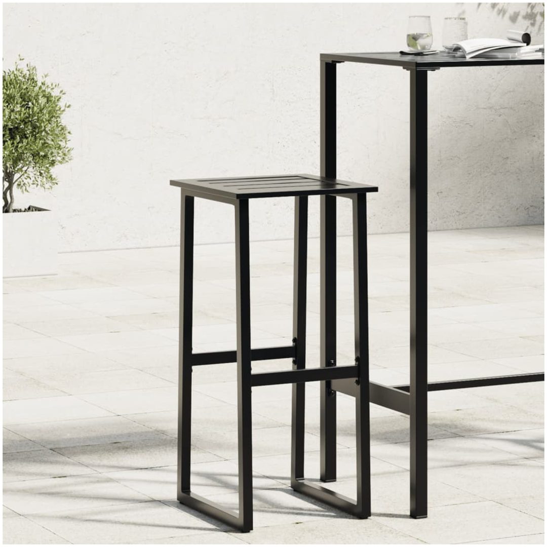 Barstolar 4 st svart 38x38x80 cm pulverlackerat stål vidaXL