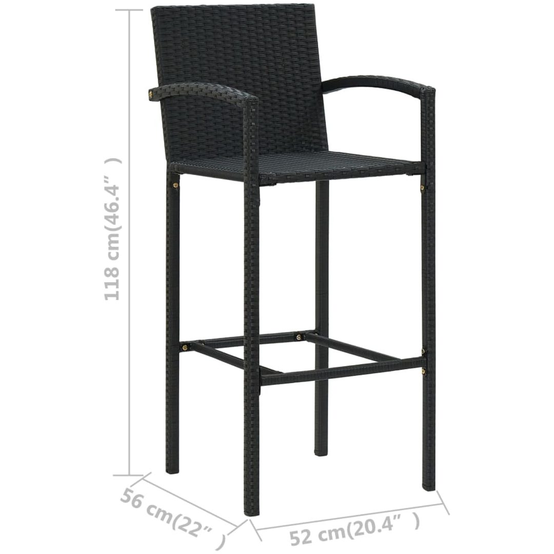 Barstolar 4 st svart konstrotting vidaXL – bild 8