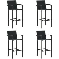 Barstolar 4 st svart konstrotting vidaXL