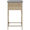 Barstolar för trädgården med dynor 2 st beige konstrotting vidaXL – miniatyr 5
