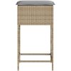 Barstolar för trädgården med dynor 2 st beige konstrotting vidaXL – miniatyr 6