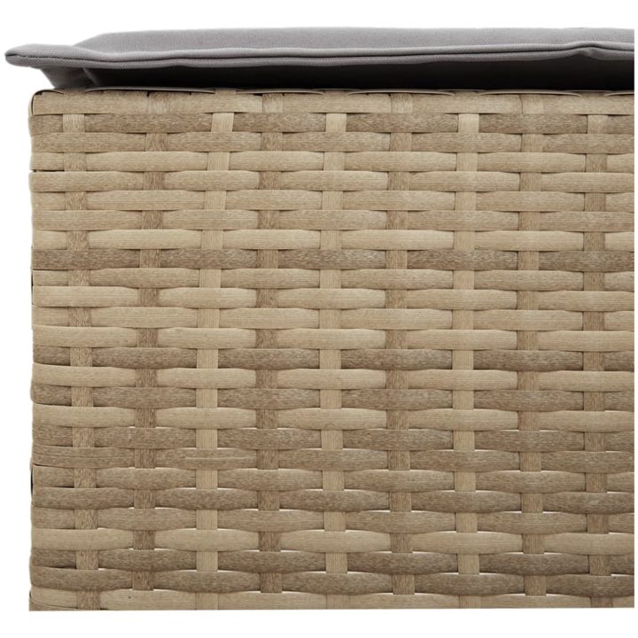 Barstolar för trädgården med dynor 2 st beige konstrotting vidaXL – bild 8