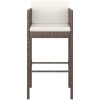 Barstolar med dynor 4 st brun konstrotting vidaXL – miniatyr 4