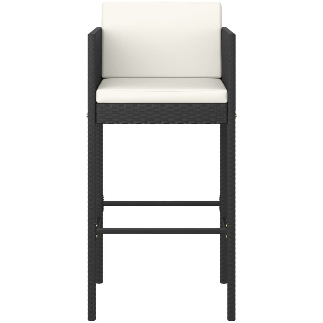 Barstolar med dynor 4 st svart konstrotting vidaXL – bild 4