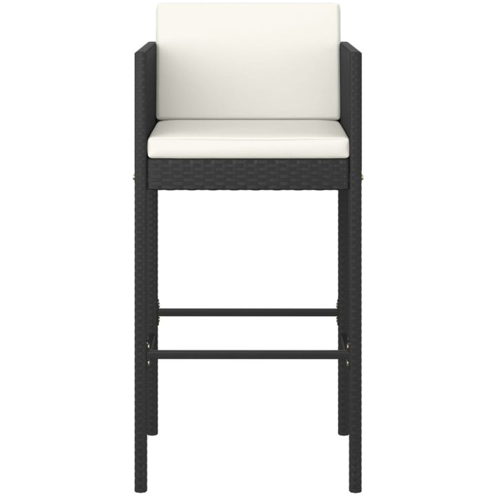 Barstolar med dynor 4 st svart konstrotting vidaXL – bild 4