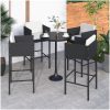 Barstolar med dynor 4 st svart konstrotting vidaXL – miniatyr 1