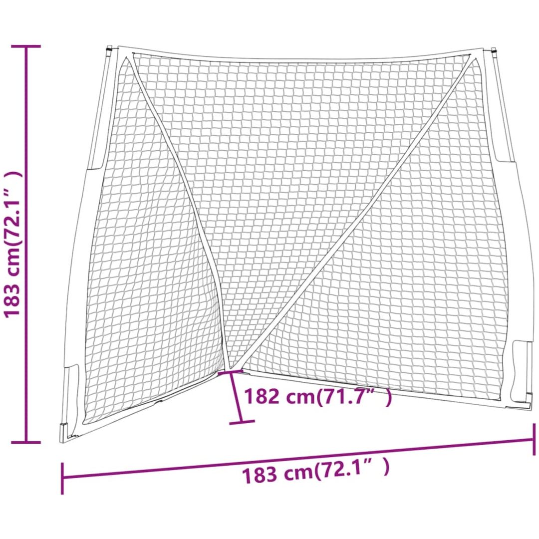 Basebollnät bärbart orange&svart 183x182x183cm stål&polyester vidaXL – bild 8