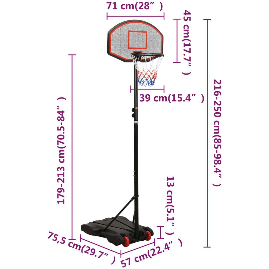 Basketkorg med stativ svart 216-250 cm polyeten vidaXL – bild 10