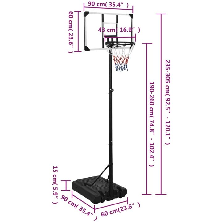 Basketkorg transparent 235-305 cm polykarbonat vidaXL – bild 10