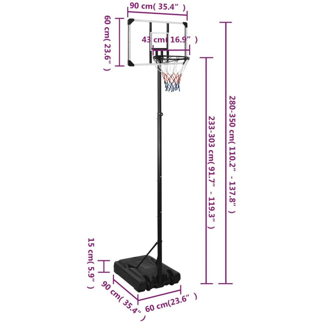 Basketkorg transparent 282-352 cm polykarbonat vidaXL – bild 8